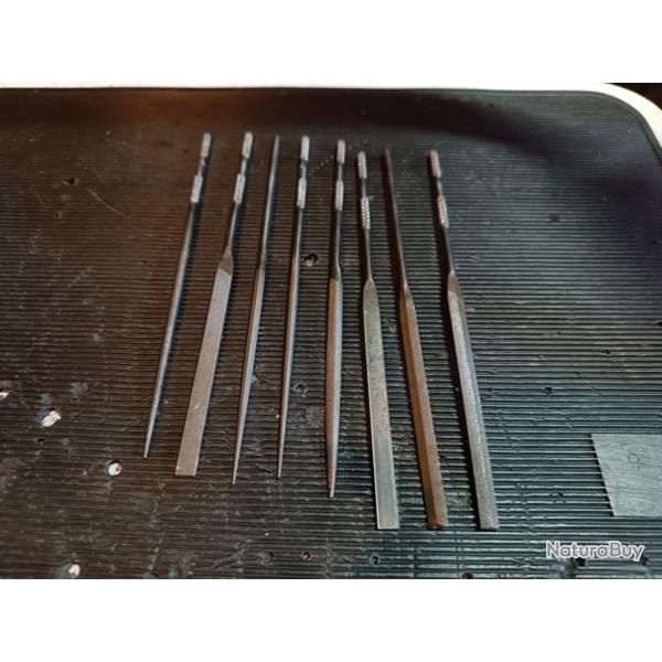 Lot 8 limes aiguilles de pr�cision qualit� professionnelle Nicholson et baiter swiss