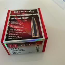 Ogives Hornady BTSP Interlock cal 30. 180grs boite de 100 unit&eacute;s