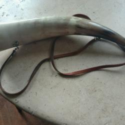 corne de chasse en corne naturelle embout elless