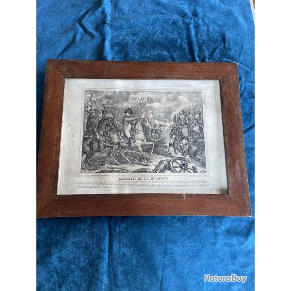 Ancienne gravure bataille de la Moskowa