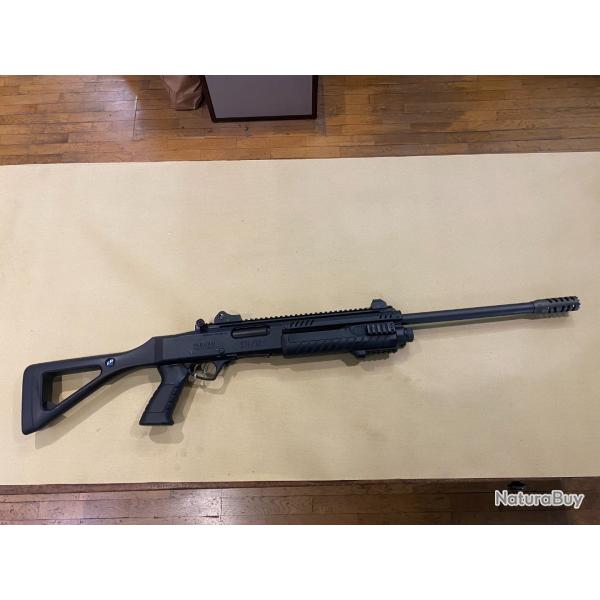 FUSIL A POMPE FABARM PROFESSIONAL STF12 4+1 COUPS 12/76 RAYURES DROITE FREIN DE BOUCHE