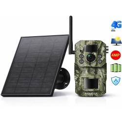 Cam&eacute;ra Chasse 4G 4MP Solaire PIR Vision Nocturne IP66 Mobile Nature Outdoor