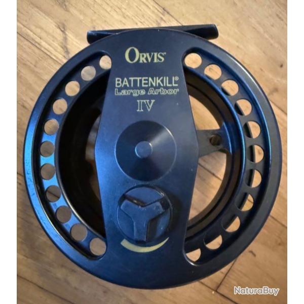 Moulinet mouche Orvis Battenkill 4 Large Arbor , avec 3 bobines , un etui rigide , 3 poches tissus
