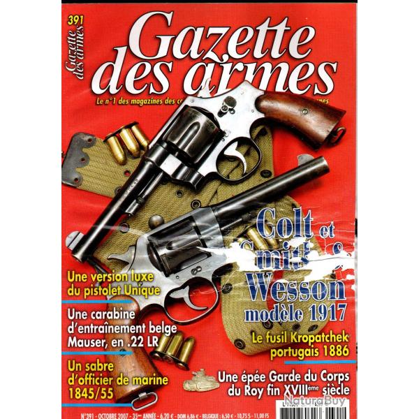 gazette des armes 391, colt et smith & wesson mod.1917, pistolet � broche combin� couteau mariette