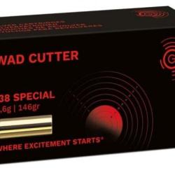 MUNITION GECO 38 SPECIAL WAD CUTTER BOITE DE 50