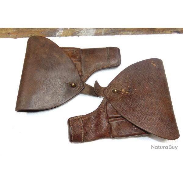 Lot de 2 �tuis holster en cuir pistolet double chargeurs