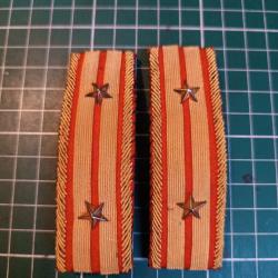 Rare Paire d'&eacute;paulettes Japonaises WW2 - Lieutenant-Colonel (Ch?sa) - IJA
