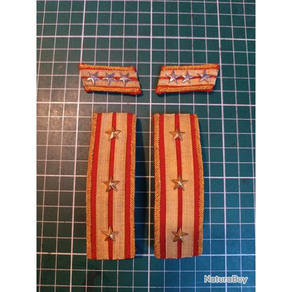 Rare Lot Authentique COLONEL (Taisa) Japonais WW2 - �paulettes + Pattes de Col