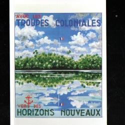 avec les troupes coloniales vers des horizons nouveaux cpm l'arm&eacute;e &agrave; travers l'affiche