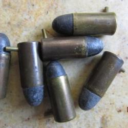 1munition &agrave; broche / Lefaucheux 7mm diff&eacute;rents marquage culot anciens poudre noire pour pr&eacute;sentation
