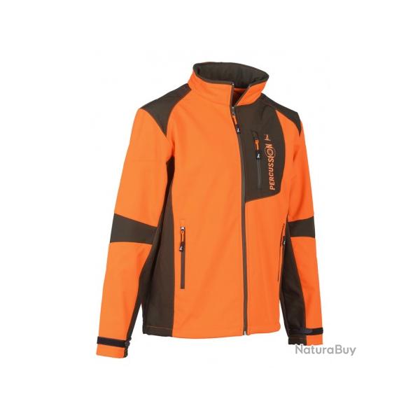 Blouson de chasse softshell Percussion Orange - Kaki