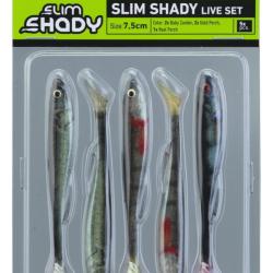 5 LEURRES SOUPLES DAIWA PROREX SET REAL SLIM SHAD LIVE 7,5CM