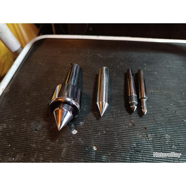 Lot contre pointe fixe pour tour a m�taux