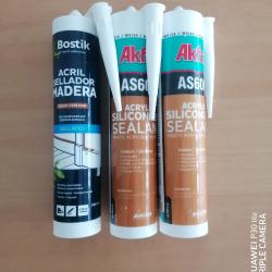 lot de 2 cartouches silicone acrylique blanc 310ml + bostik cadeau