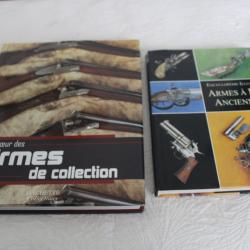 Lot 2 livres de r&eacute;f&eacute;rences sur armes de collection