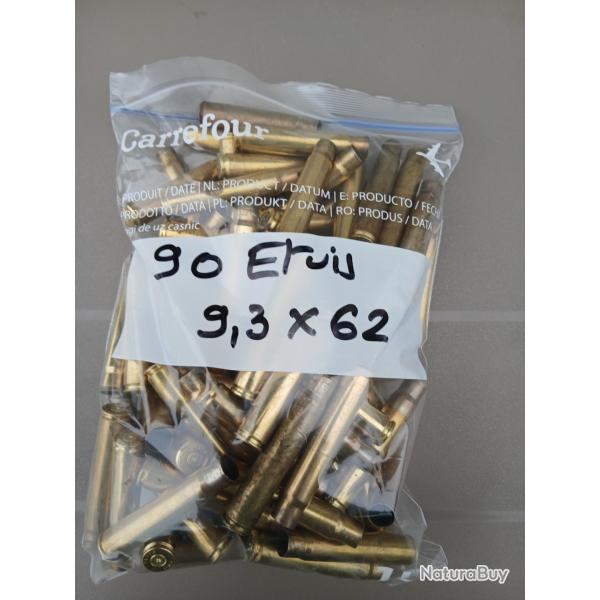 Lot de 90 Etuis calibre 9,3 x 62