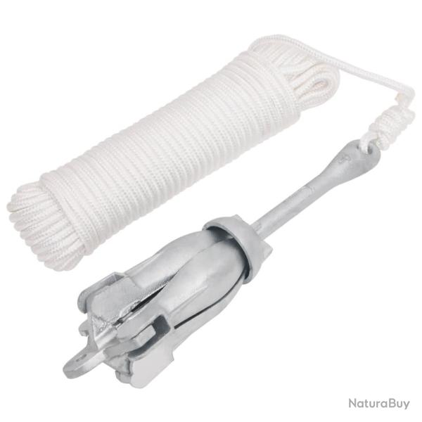 Ancre pliable avec corde argent� 4 kg fonte galvanis�e � chaud alsavelo