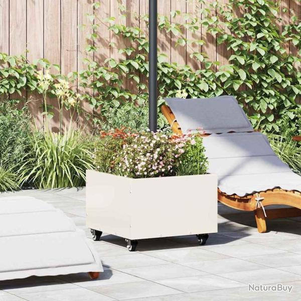 Pied de parasol Blanc 45 x 45 x 45 cm Acier