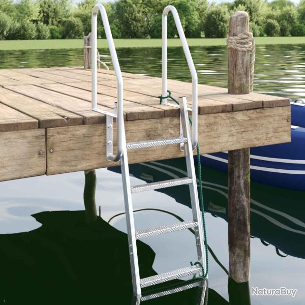 �chelle de dock � 4 �tapes Argent 58 x 77 x 166 cm Aluminium