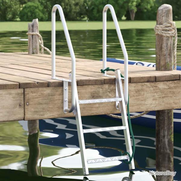 �chelle de quai � 3 marches Argent 58 x 77 x 144 cm Aluminium