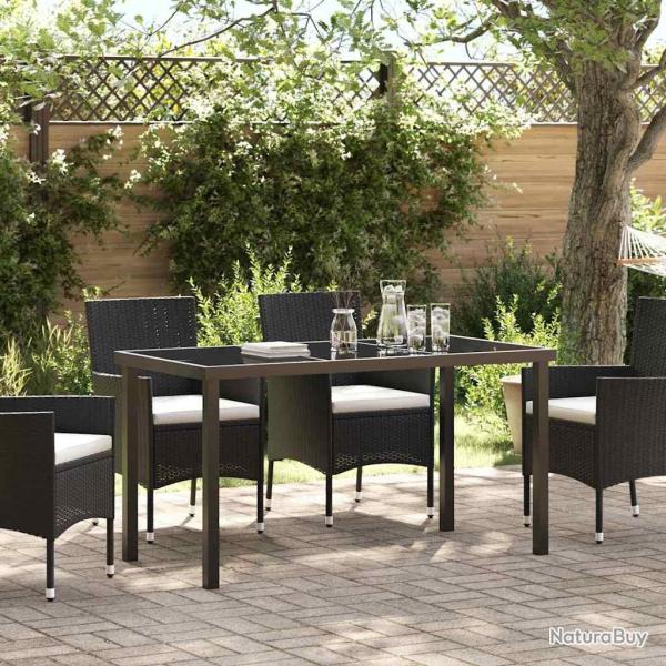 Table de Jardin Noir 140 x 70 x 73 cm M�tal