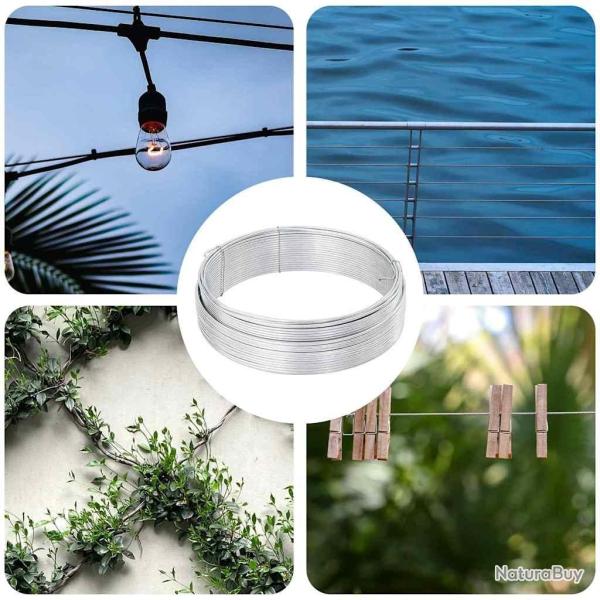 Fil de cl�ture Argent� 33 m Fil galvanis� � chaud