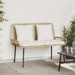 Banc de jardin Marron et Cr&egrave;me polyrotin