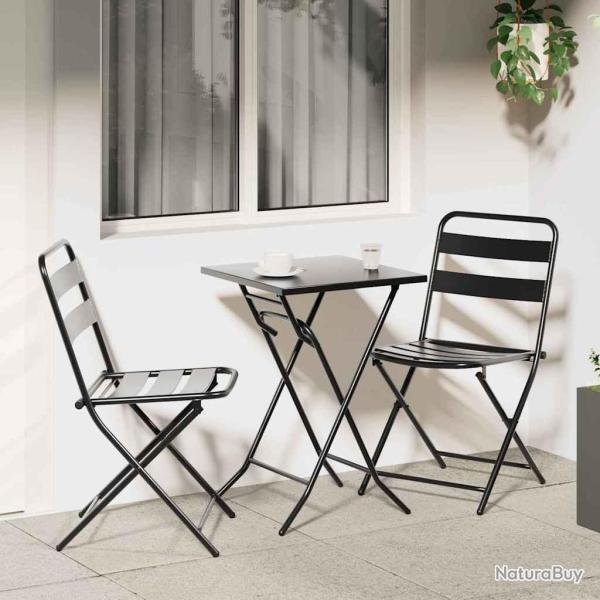 Ensemble bistro de jardin 3 pcs Anthracite Acier