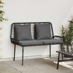 Banc de jardin Noir et anthracite polyrotin