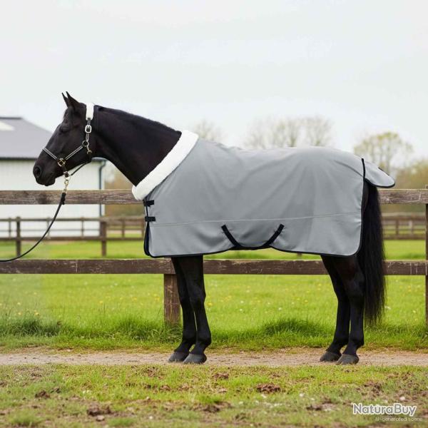 Couverture �quine Vert fonc� complet 135 cm Fleece polaire