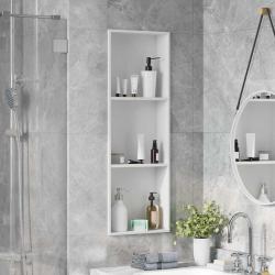 Niche de Douche Blanc 90 x 30 x 9,5 cm Acier inoxydable