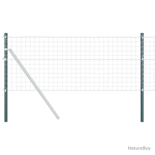 Poteau de cl�ture. 12 pcs Vert 70 cm Acier peint par poudre