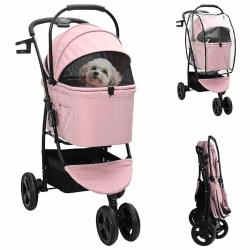 Poussette Pliante pour Animaux Rose 78 x 54 x 101 cm Polyester