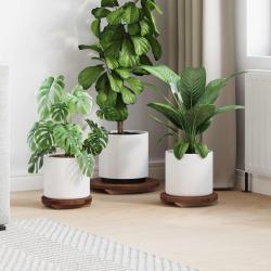 Tabouret &agrave; Plantes 3 pcs Marron Bois d'Acajou