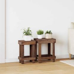 Support de Plante 2 pcs Marron 70 x 11 x 27 cm Bois d'Acajou