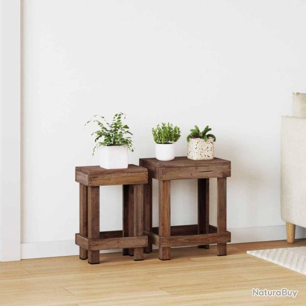 Support de Plante 2 pcs Marron 70 x 11 x 27 cm Bois d'Acajou