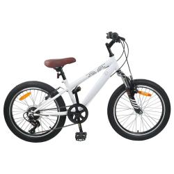 V&eacute;lo de Montagne 24 Pouces 6-Vitesse pour les 8-12 ans Blanc