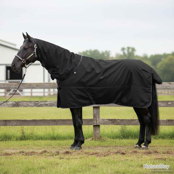Couverture �quine Vert fonc� et noir 145 cm Polyester