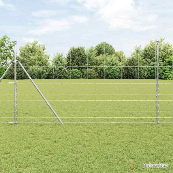 Cl�ture de prairie Argent� 25 x 1,4 m Acier galvanis�