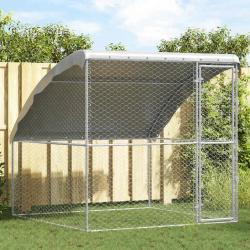 Kennel pour Chiens Argent&eacute; 2 x 2 x 2 m Acier galvanis&eacute;