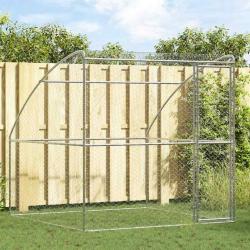Kennel pour Chiens Argent&eacute; 2 x 2 x 2 m Acier galvanis&eacute;