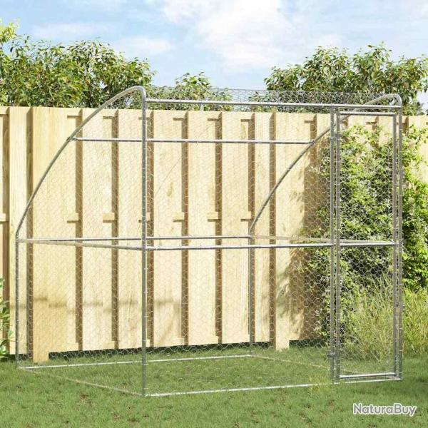Kennel pour Chiens Argent� 2 x 2 x 2 m Acier galvanis�