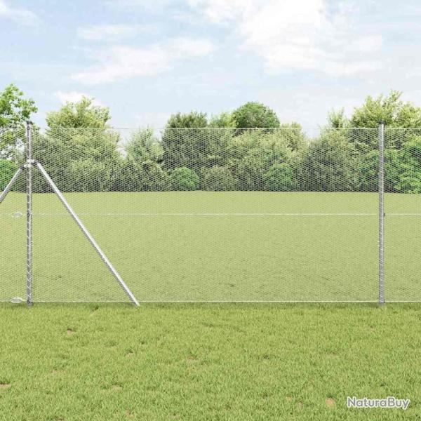 Cl�ture hexagonale Argent� 1,2 x 10 m Acier galvanis�