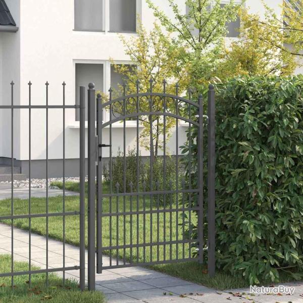 Portail de cl�ture avec pointes Emmen Gris 170 x 100 cm
