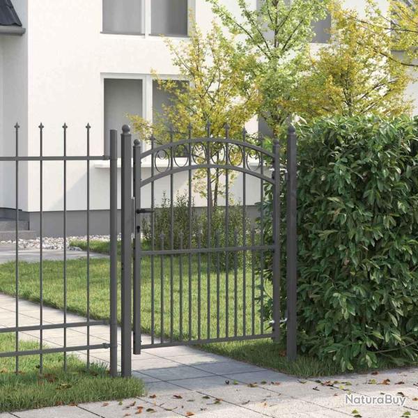 Portail de cl�ture avec pointes Emmen Gris 150 x 100 cm