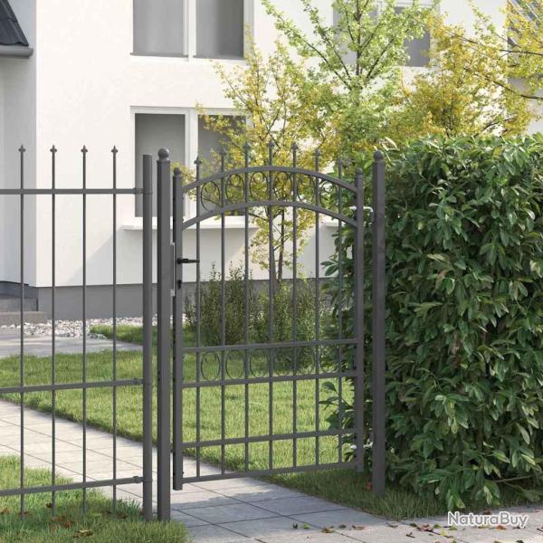 Portail de cl�ture avec pointes Emmen Gris 170 x 100 cm