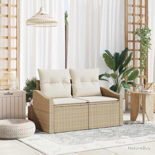 Canap� de jardin avec coussin 123 x 62 x 69 cm polyrotin