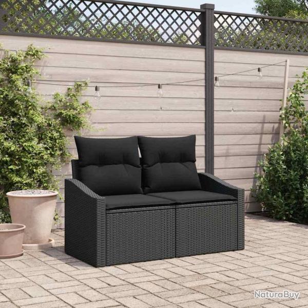 Canap� de jardin avec coussin 123 x 62 x 69 cm polyrotin