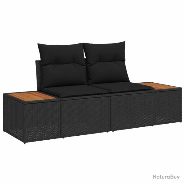 Canap� de jardin Noir 184 x 62 x 85cm polyrotin