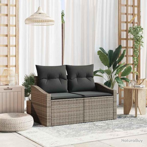 Canap� de jardin avec coussin 123 x 62 x 69 cm polyrotin